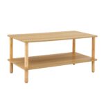 Solid Wood Rectangular Coffee Table with Modern Double-Layer Storage Design - Image 6