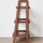 Walnut Wood Ladder Bookshelf for Modern Indian Living Spaces - Image 5