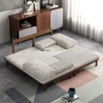 Modern Wooden Convertible Lounge Sofa with Fabric Cushions - Image 3
