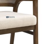 Wooden Dining Chairs with Natural Cane Back and Soft Cushioned Seating – Set of Two - Image 6