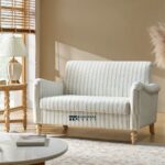 Loveseat with Solid Wood Spindle Legs for Stylish Indian Homes