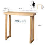 Solid Wood Narrow Console Table with Trapezoidal Legs in Natural Wood Finish - Image 4