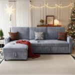 Urban Flex Fabric Sofa Cum Bed with Built-In Side Table - Image 3