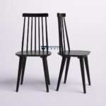Mid Century Modern Solid Wood Dining Chairs with Classic Windsor Back Design – Set of Two - Image 4