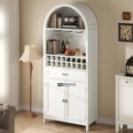 Tall Arched Wine Bar Cabinet with Elegant Storage Design - Image 4