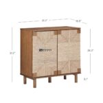 Dark Brown and Walnut Finish Solid Veneered Wine Storage Cabinet - Image 4
