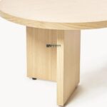 Solid Wood Oval Coffee Table for Living Room Ash wood Finish - Image 2