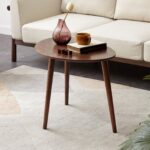 Walnut Wood Oval Coffee Table for Modern and Traditional Indian Interiors
