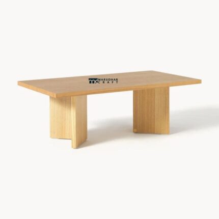 Solid Wood Oval Coffee Table for Living Room