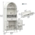 Tall Arched Wine Bar Cabinet with Elegant Storage Design - Image 3