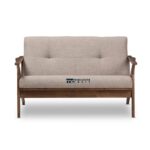 Mid-Century Modern Wooden Tufted 2-Seater Sofa - Image 4
