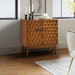 Tall Two Solid Wood Door Accent Cabinet with Adjustable Shelves - Image 2