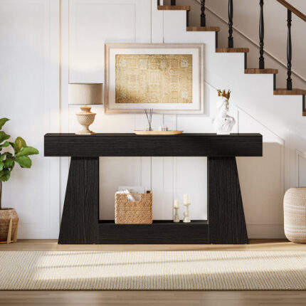 Wooden Console and Sofa Table for Living Room and Narrow Entryway Spaces