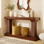 Handcrafted Wooden Rectangular Long Console Table for Contemporary Indian Interiors - Image 4