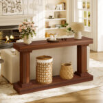 Handcrafted Wooden Rectangular Long Console Table for Contemporary Indian Interiors - Image 2