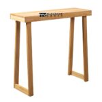 Solid Wood Narrow Console Table with Trapezoidal Legs in Natural Wood Finish - Image 2