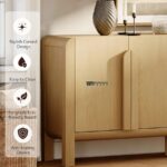 Solid Wood Sideboard / Bar Cabinet with Storage – Natural Finish - Image 2