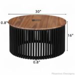 Tall Solid Wood Round Coffee Table - Image 4
