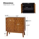 Tall Two Solid Wood Door Accent Cabinet with Adjustable Shelves - Image 5