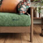 Solid Wood Chenille Straight Sofa for Living Room Seating - Image 4