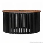 Tall Solid Wood Round Coffee Table - Image 5
