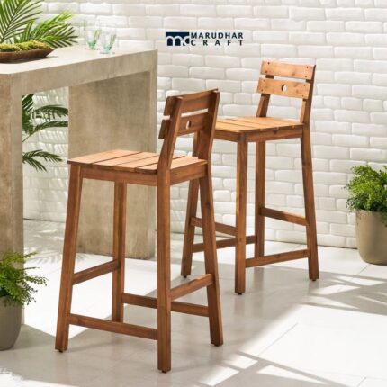Wooden Bar Stool Set