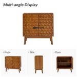 Tall Two Solid Wood Door Accent Cabinet with Adjustable Shelves - Image 3