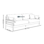 Solid Wood Chenille Straight Sofa for Living Room Seating - Image 2