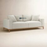 Solid Wood Upholstered Sofa with Comfortable Cushioned Seating for Living Room - Image 2