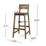 Wooden Bar Stool Set - Image 4