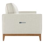 Solid Wood Upholstered Sofa with Comfortable Cushioned Seating for Living Room - Image 3