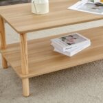 Solid Wood Rectangular Coffee Table with Modern Double-Layer Storage Design - Image 4
