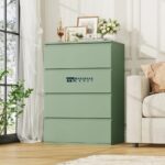 Compact 4 Drawer Wooden Dresser Nightstand for Indian Bedrooms - Image 3