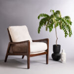 Top Grain Leather Armchair with Solid Wood Frame for Living & Lounge Spaces