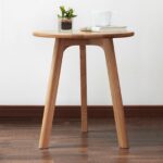 Solid Oak Wood Round Side Table for Modern Indian Living Spaces - Image 2