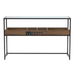 Handcrafted Solid Wood Console Table with Elegant Glass Top Finish - Image 4