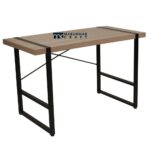 Wood Grain Finish Console Table with Cross Brace Back Support - Image 3