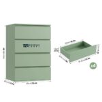 Compact 4 Drawer Wooden Dresser Nightstand for Indian Bedrooms - Image 4