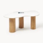 Organically Shaped Marble Coffee Table for Living Room - Image 3
