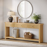 Long 70.9 Inch Solid Wood Console Table - Image 2
