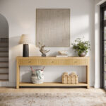 Long 70.9 Inch Solid Wood Console Table