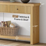 Long 70.9 Inch Solid Wood Console Table - Image 6