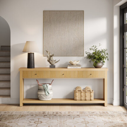 Long 70.9 Inch Solid Wood Console Table