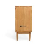 Solid Wood Cane Front Sideboard Cabinet with Storage – Natural Finish - Image 4