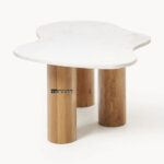 Organically Shaped Marble Coffee Table for Living Room - Image 2