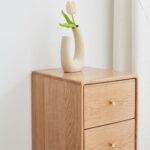 Three-Drawer Solid Oak Bedside Table for Organised Modern Bedrooms - Image 4