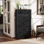 Slim Metal 6 Drawer Dresser in Black Finish for Modern Indian Homes