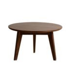 Compact Walnut Wood Round Coffee Table for Modern Indian Living Rooms - Image 6