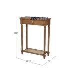 Wooden Console Table with Storage Drawer and Cane Shelf Design - Image 4