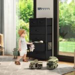 Slim Metal 6 Drawer Dresser in Black Finish for Modern Indian Homes - Image 4